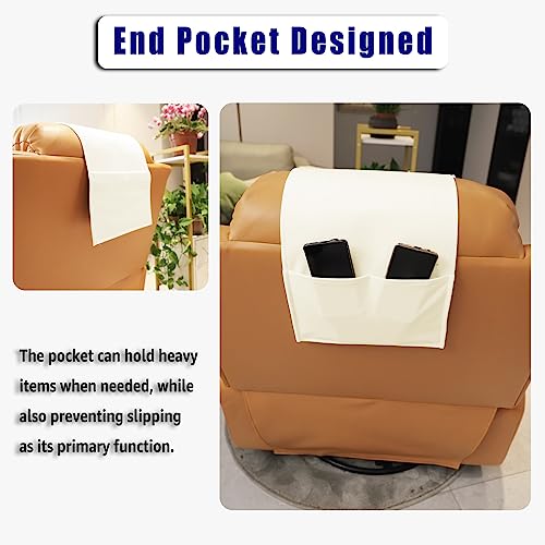 Velvet Recliner Headrest Pillow, Non-Slip Neck Support, Ivory - color: Ivory