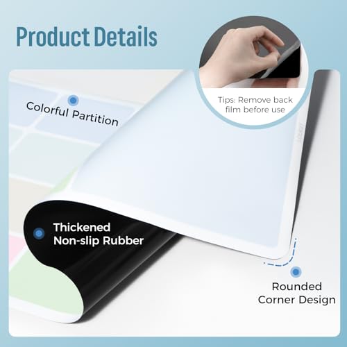 loukin Non-Slip Dry Erase Desk Mat, 32''x14'' Writing Mouse Pad for Office | 3-in-1 Workspace, Water-Resistant & Stain-Resistant, Easy to Write & Clean, Eye Protection, 2 Markers & 1 Cleaning Cloth
