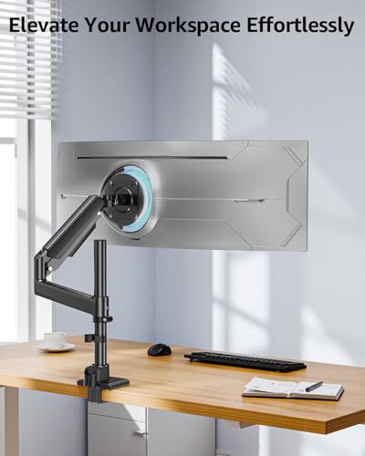 MOUNTUP Odyssey G9 Tall Monitor Arm Holds 4.4-44 lbs for 32-49 Inch Screens | 25" Height for Ultrawide Monitor mount Compatible with Heavy Samsung LG Flat/Curved Monitors, Full Motion Monitor Desk Stand - size: Single(32''-49'')