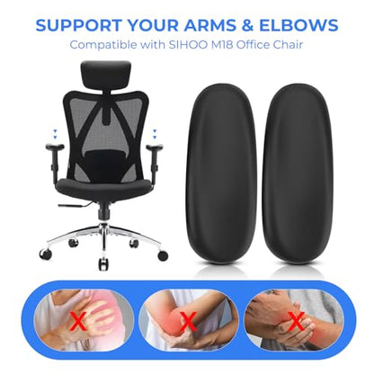 Armrest Pads Replacement for Sihoo M18 Chair -Ergonomic Chair armrest Parts, arm Pads caps for SIHOO M18 Chair,Black