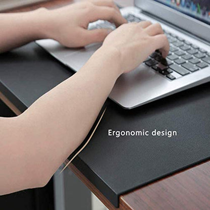 Desk Pad Office Writing Mat Pad with Edge Protection Waterproof PU Leather - color: Black, size: 15.8" x 23.6"