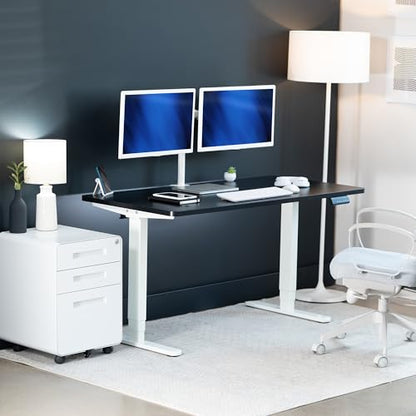 VIVO Black 55 x 28 in Standing Desk, DESK-KIT-2W55B - color: Black Top / White Frame, size: 55 x 28