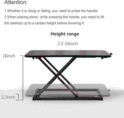 Height Adjustable Standing Desk Converter Keyboard Riser Black 23.6 Inch