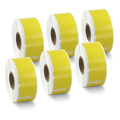 BETCKEY - Replace for DYMO 30277 (9/16" x 3-7/16") Labels, [6 Roll/Yellow] - color: Yellow, size: 30277 [9/16" x 3-7/16"]