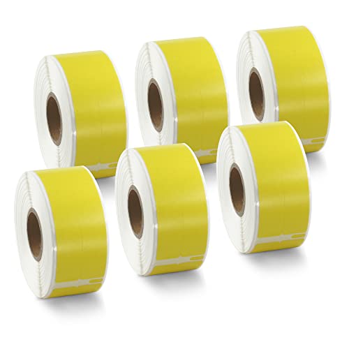 BETCKEY - Replace for DYMO 30277 (9/16" x 3-7/16") Labels, [6 Roll/Yellow] - color: Yellow, size: 30277 [9/16" x 3-7/16"]