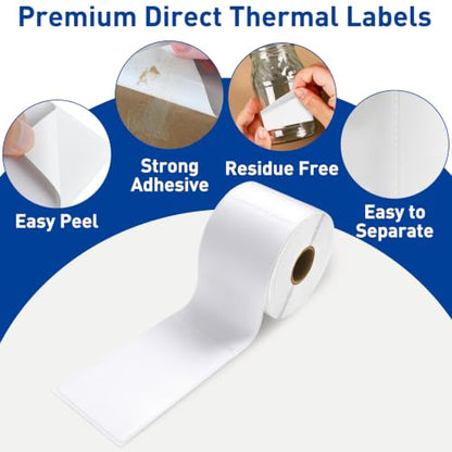 ESSENTIAL 2.25" x 4" Direct Thermal Labels, 1" Core (350 Labels, 1 Roll) - size: 2.25"x4"