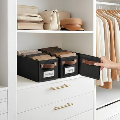 DECOMOMO Narrow Storage Bins, Small Basket with Handles (Black, 4 Pack) - color: Black, size: Narrow / 4pcs