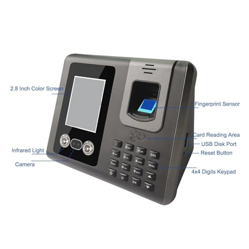 Time Clock for Small Businesses WiFi Face Time Attendance System Employee Fingerprint Time Clock Management Solution for Offices, Factories, Hotels, Schools and More