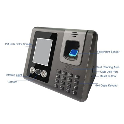 Time Clock for Small Businesses WiFi Face Time Attendance System Employee Fingerprint Time Clock Management Solution for Offices, Factories, Hotels, Schools and More