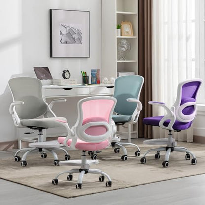 Kids Desk Chair,Ergonomic Study Chair with Adjustable Height,Swivel Mesh Desk Chair with Wheels,Home Office Chair for Children in Home Bedroom Purple - color: Purple