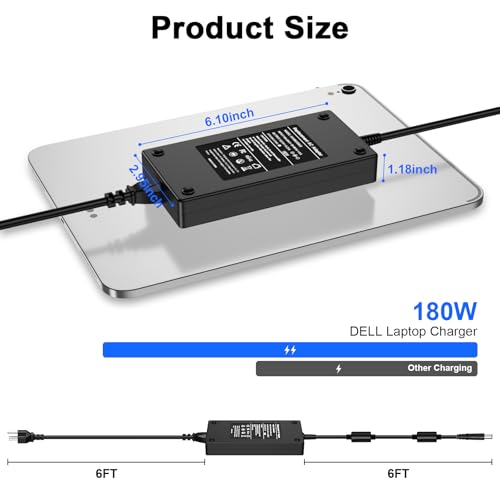 180W AC Charger Compatible with Dell Docking Station Dock D6000