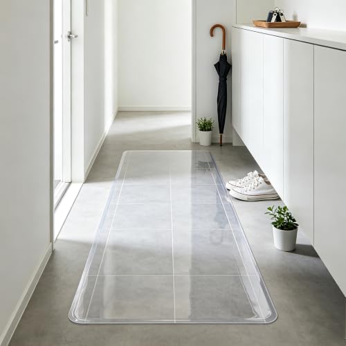 3x6ft Clear Mat for Hardwood Floors, 36" x 72" Vinyl Frosted Transparent Protector, Small Clear Runner for Kitchen Living Room Entryway - color: Clear, size: 3x6ft