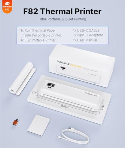 Rongta Portable Printer Wireless for Travel - color: White