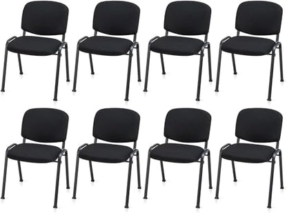 HAPPYGRILL Waiting Room Chairs, Stackable Conference Chairs with Metal Frame, Padded Cushion,Ergonomic Design, Guest Reception Chairs Set for Office, Reception Room, Conference Room, Events (8-Pack) - size: 8-Pack