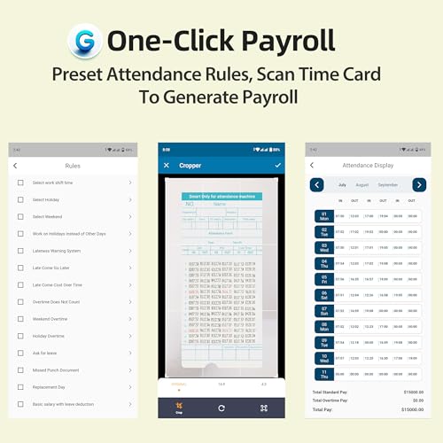 Time Clocks for Employees Small Business, Auto-Align Time Clock | 6 Punches per Day Time Machine, Clock in Machine for Employees with Time Cards, 2 Ink Ribbons(1 Inside) and 1 Rack - color: White-app