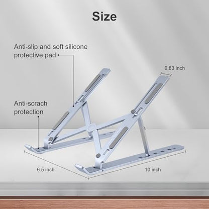 Ergonomic and Foldable Laptop Stand for Desk, Adjustable Riser, Fits All Laptops and Notebooks up to 17,Ultra-Thin,Ventilated Cooling,ABS+Silicone,Midnight. - color: Midnight