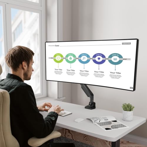 MOUNT PRO Single Monitor Mount for Max 43 Inch Ultrawide Computer Screen, Premium Aluminum Heavy Duty Monitor Arm Holds 6.6lbs to 33lbs, Gas Spring Full Motion Display Desk Stand, VESA Mount - size: Max 43", style: Single