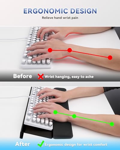 Laborio Computer Keyboard Wrist Rest, Keyboard Riser Stand for Desktop - color: Black