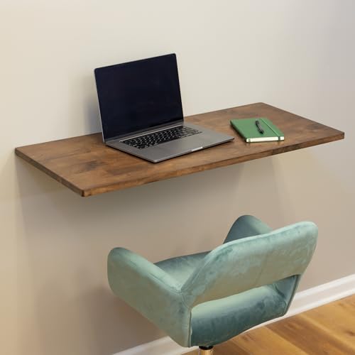 StoreYourBoard Wall Mounted Folding Workbench, 40x18 in, Holds 200 lbs - color: 40"x18" - Dark Wood | Stainless Steel Brackets