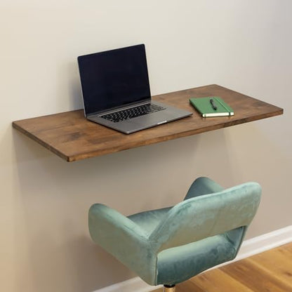 StoreYourBoard Wall Mounted Folding Workbench, 40x18 in, Holds 200 lbs - color: 40"x18" - Dark Wood | Stainless Steel Brackets