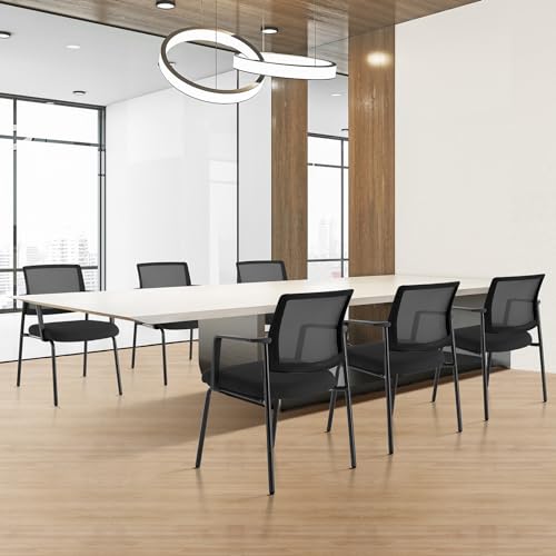 Sweetcrispy Waiting Room Chairs 1 Pack, Mesh Office Guest Chairs - color: Black, size: 1 Pack