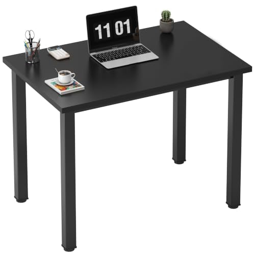 Need Small Computer Desk, 31.5 Inch Sturdy Writing Table, Narrow, Black | Black Metal Frame, Dorms & Bedrooms, Teens Study Table, Home Office, Adjustable Feet, Water-Resistant, Easy Assembly - color: Black, size: 31.5 inches
