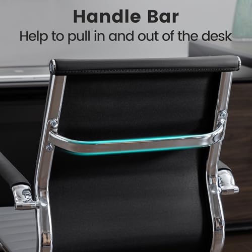 Office Guest Reception Chair Set of 2, Conference Room Chairs Waiting Room Chairs 2 Pack, Modern Leather Office Desk Chair No Wheels.（Black） - color: Black, size: 2 Pack