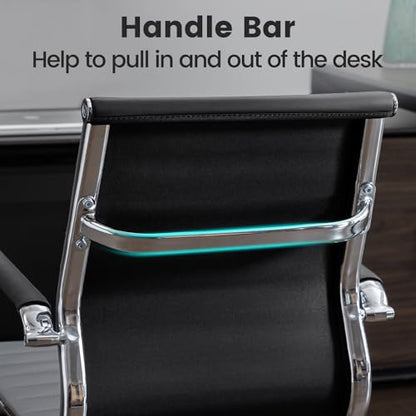 Office Guest Reception Chair Set of 2, Conference Room Chairs Waiting Room Chairs 2 Pack, Modern Leather Office Desk Chair No Wheels.（Black） - color: Black, size: 2 Pack