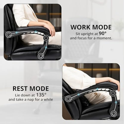 Synorla 350lbs Big and Tall Executive Office Chair with Footrest
