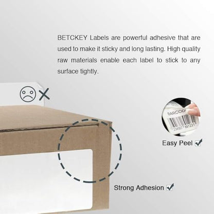 BETCKEY - Compatible DYMO 30330 (3/4" x 2") Multipurpose Labels - Compatible with DYMO Labelwriter 450, 4XL, NOT FIT 550 & 5XL [10 Rolls/5000 Labels] - size: 3/4" x 2"