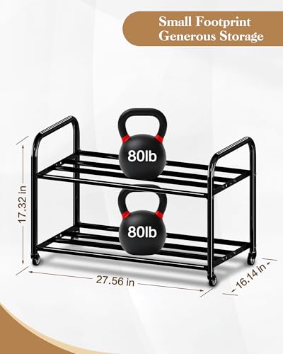 2 Tier Rolling Filament Rack, Holds 40+ 3D Spools, Under Desk Storage | Adjustable for 250g-1KG Spools, 360° Smooth Wheels, Compact 16.5" Wide, Tool-free Assembly. Perfect for 3d Farms Studios - color: Large