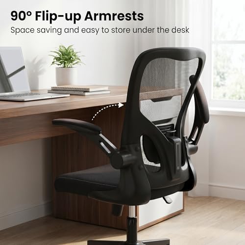 Ergonomic Office Desk Chair, 90°-125° Tilt Back Home Desk Chair with 360° Swivel & Mute Wheels, High Back Mesh Computer Chair for Adults with Lumbar Support, 330 LBS Capacity (01Black) - color: 01black