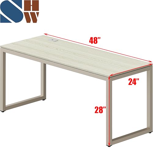 SHW 48-Inch Commercial-Grade Office Computer Desk, Maple - color: Maple, size: 48-Inch