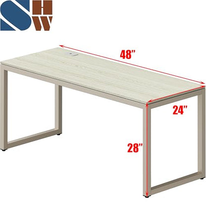 SHW 48-Inch Commercial-Grade Office Computer Desk, Maple - color: Maple, size: 48-Inch