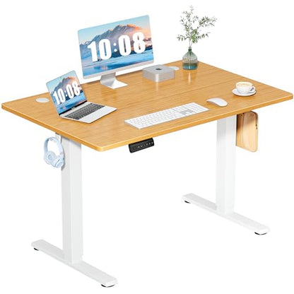 DUMOS 48 Inch Electric Standing Desk, Memory Adjustable Home Office Desk - color: Natural Oak, size: 48-Inch