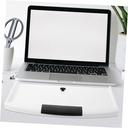 Uonlytech Under Desk Keyboard Tray Ergonomic Slide Out Keyboard Holder with Sturdy Clamp Mount Space Saving Design for Home and Office Use Reduces Hand Fatigue