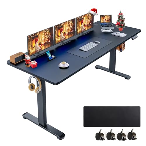 farexon 71x28 Inch Electric Standing Desk with Mouse Pad, Black - color: Black, size: 71 x 28''