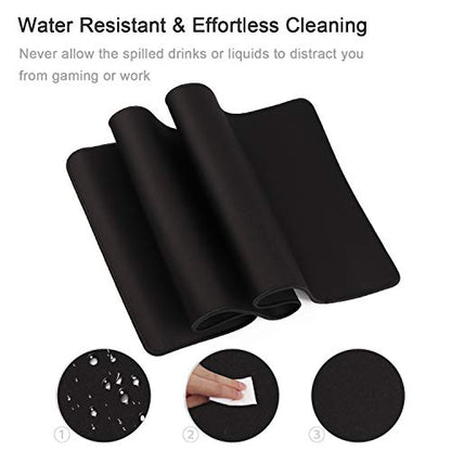 Gaming Mouse Mat/Mouse Pad 23.6x11.8x0.12Inch | XXL Mouse pad | Table mat/Large Size | Improved Precision and Speed | Rubber Base for Stable Grip on Smooth Surfaces Non-Slip (60x30Black004) - color: 60x30Black004