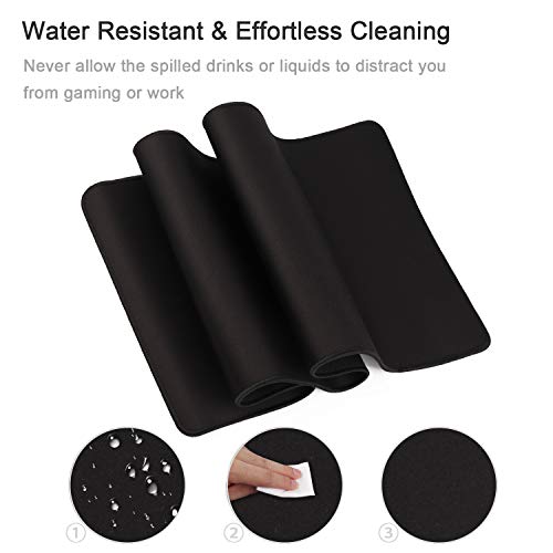 Gaming Mouse Mat/Mouse Pad 31.5x11.8x0.12Inch | XXL mouse pad | table mat/large size | improved precision and speed | rubber base for stable Grip on smooth surfaces non-slip (80x30 Black) - color: 80x30 Black