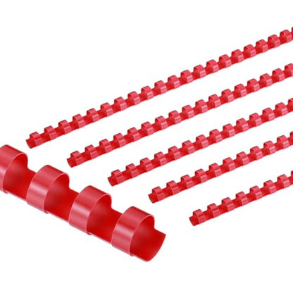 PATIKIL 12mm (1/2") Plastic Binding Combs, 50 Pcs 21 Rings Comb Binding Spines 90 Sheet Capacity Letter Size for Binding Paper Sheets, Red - color: Red, size: 12mm