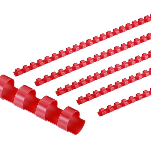 PATIKIL 12mm (1/2") Plastic Binding Combs, 50 Pcs 21 Rings Comb Binding Spines 90 Sheet Capacity Letter Size for Binding Paper Sheets, Red - color: Red, size: 12mm
