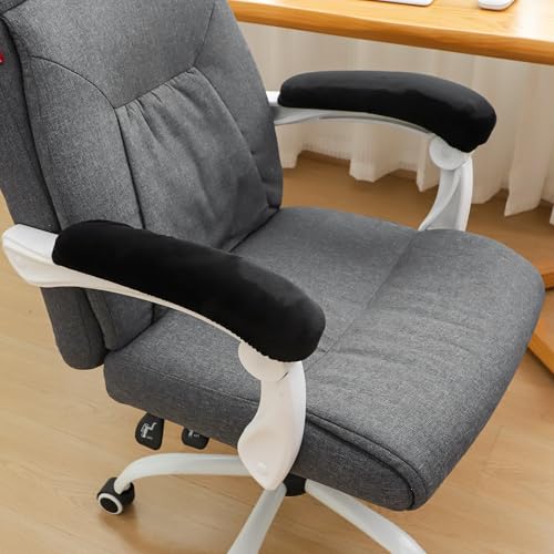 FORCHEER Office Chair Armrest Covers Velvet Elastic 2 Pieces Black Arm Rest Covers for Gaming Chair Computer Desk Chair Washable