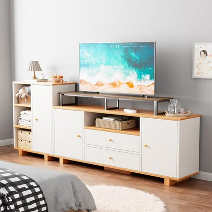 aboxoo 59" Large TV Riser Stand for 32-75 Inch TV, TV Shelf with Steel Legs - color: Brown, size: 59 inch