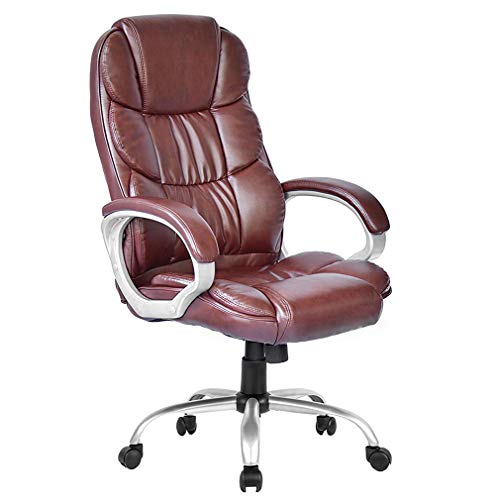 Office Chair Desk Chair Computer Chair Ergonomic Task Rolling Swivel Adjustable Stool High Back Executive Chair with Lumbar Support for Women Men,Brown - color: Brown