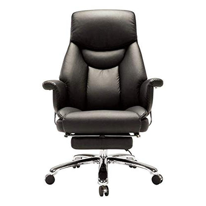 Executive Office Desk Chair with Footrest High Back Extra Padded Leather Swivel Computer Chair Comfortable Business Task Chair for Adults