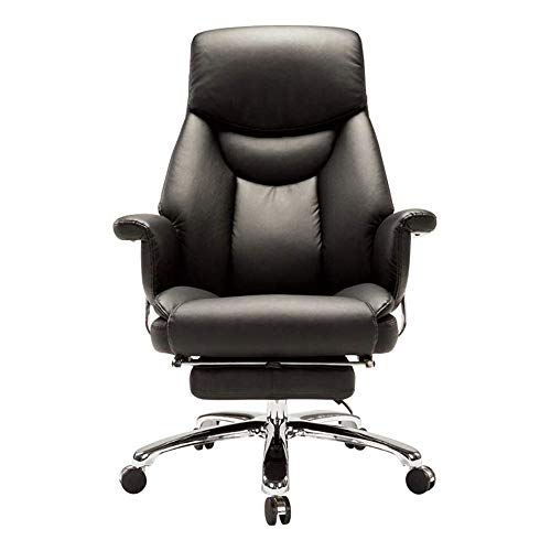 Executive Office Desk Chair with Footrest High Back Extra Padded Leather Swivel Computer Chair Comfortable Business Task Chair for Adults