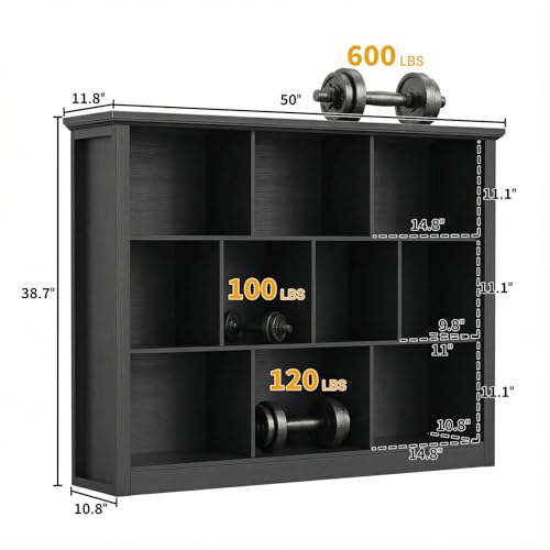 Unikito Cube Storage Shelf, Open Cube Bookshelf with Base, Black - color: Black, size: 10 Cube (50"W x 38.7"H)