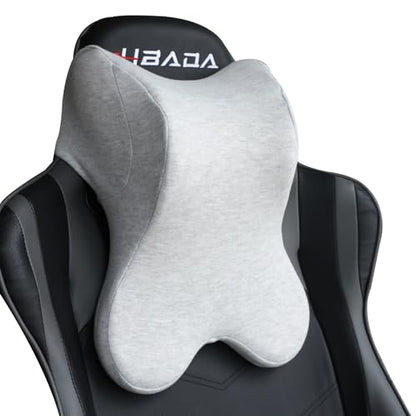 Car Neck Pillow for Driving Gaming Chair Headrest Pillow Office Chair Neck Pillow Ergonomic Design Double Straps Design Suitable for Different Heights - color: Light Grey