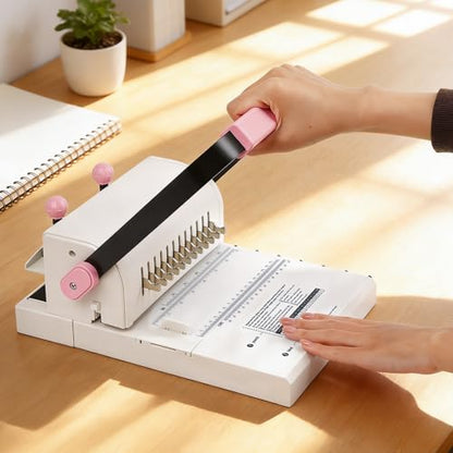 Vagbstu Cinch Book Binding Machine,2:1Spiral Binding Machine with Slide Ruler Compatible with Wire or Spiral Coils,20 Sheet Circular Punch Capacity for DIY Notebooks, Albums, Journals, and Calendars