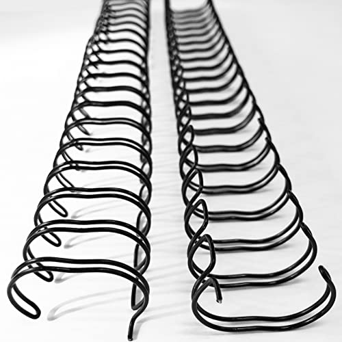 Binditek 50 Pack Double Loop Wire Binding Spines, 1Inch Binding Wire for Letter Size, 2:1 Pitch, 220 Sheet Capacity, 21-Loop, Black, for Students and Coworkers | Wire Binding Spines for Letter Size, 21-Loop, 220 Sheet Capacity, for Reports, Manuals and Pr